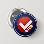 Badge Rond 5 Cm Épinglette VOTÉE avec coche (Devant & derrière)