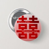 Badge Rond 5 Cm Épousant le double bonheur "XI" : Insigne (Devant & derrière)