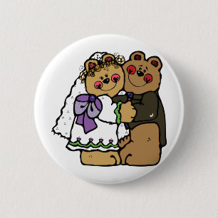 Badge Rond 5 Cm Épouse d'ours et champignon d'ours
