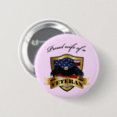 Badge Rond 5 Cm Épouse fière d'un vétéran (Devant & derrière)