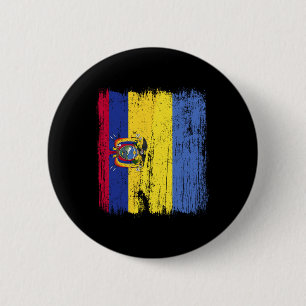 Badge Rond 5 Cm Équateur Ukraine Demi-drapeau Équatorien Héritage