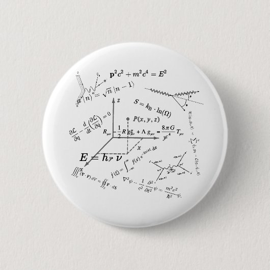 Badge Rond 5 Cm Équations et formules de physique (Devant)