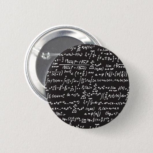 Badge Rond 5 Cm Équations mathématiques du tableau noir (Devant & derrière)