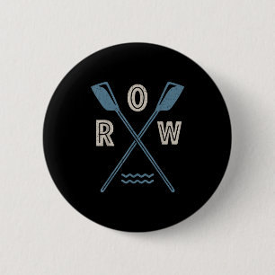 Badge Rond 5 Cm Équipage d'aviron de rang coxswain rameur bateau r
