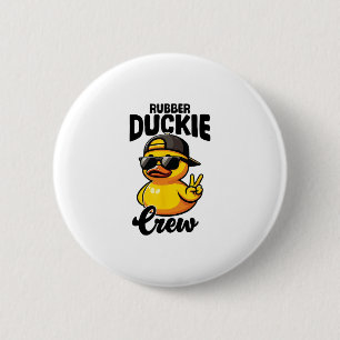Badge Rond 5 Cm Équipage de canard en caoutchouc Caneton cool Cana