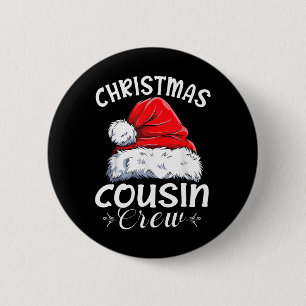 Badge Rond 5 Cm Équipage de Cousin Père Noël Famille assortie Pyja