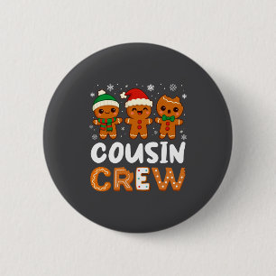 Badge Rond 5 Cm Équipage de Cousins Noël 2025 Cookie Enfants Garço