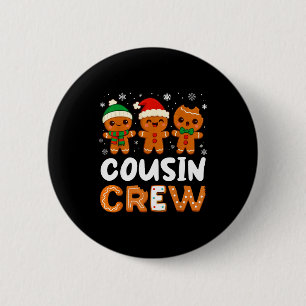 Badge Rond 5 Cm Équipage de Cousins Noël 2025 Enfant Garçon Fille 