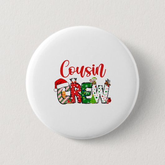Badge Rond 5 Cm Équipage de Cousins Noël Famille Pyjama Avant Et A (Devant)