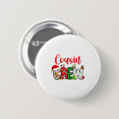 Badge Rond 5 Cm Équipage de Cousins Noël Famille Pyjama Avant Et A (Devant & derrière)