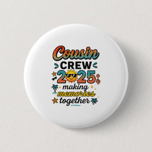 Badge Rond 5 Cm Équipage de cousins voyage en famille à la plage p