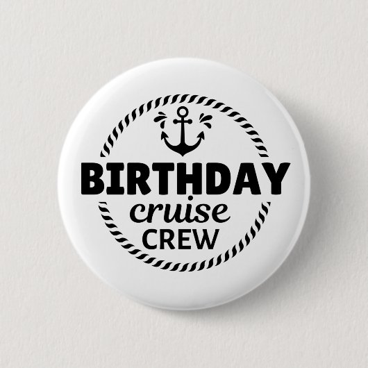Badge Rond 5 Cm Équipage de croisière d'anniversaire (Devant)