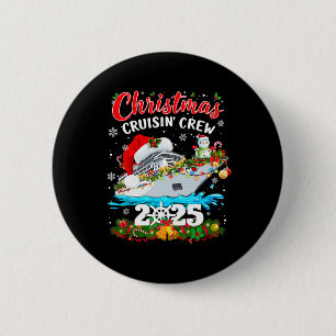 Badge Rond 5 Cm Équipage de croisière de Noël 2025 Croisière famil