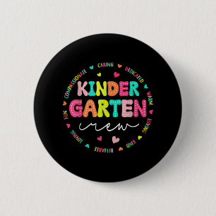 Badge Rond 5 Cm Équipage De Jardin D'Enfants Retour À L'École Ense