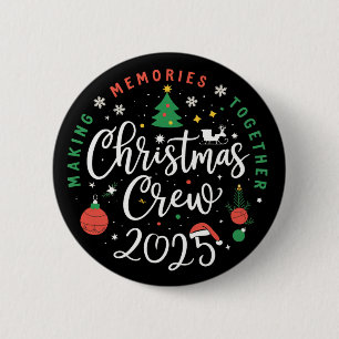 Badge Rond 5 Cm Équipage de Noël 2025 Famille assortie de Noël 