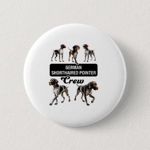 Badge Rond 5 Cm Équipage de pointeur germanique à pois courts