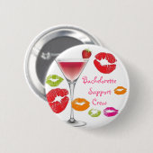 Badge Rond 5 Cm Équipage de soutien de Bachelorette (Devant & derrière)