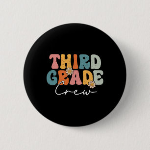 Badge Rond 5 Cm Équipage de troisième année de retour à l'école En