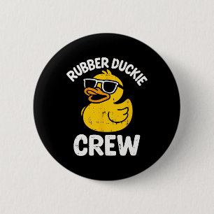 Badge Rond 5 Cm Équipage Rubber Duckie Drôle Canard Jaune Squad Co