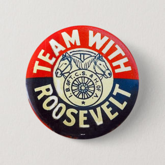Badge Rond 5 Cm Équipe avec Roosevelt - bouton