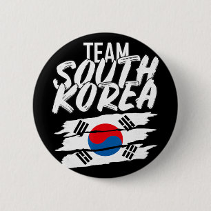 Badge Rond 5 Cm Équipe Corée du Sud Football Coréen Sport Tee