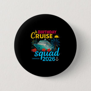 Badge Rond 5 Cm Équipe Croisière Anniversaire 2026 Aventure Tropic