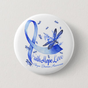 Badge Rond 5 Cm Équipe cycliste Faith Hope Love Pompe Disease