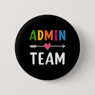 Badge Rond 5 Cm Équipe d'administration Retour à l'école Groupe d'