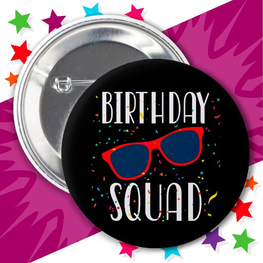 Badge Rond 5 Cm Équipe d'anniversaire du cool Fun Matching Group