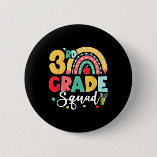 Badge Rond 5 Cm Équipe de 3e année s'amuser Retour à l'école fille