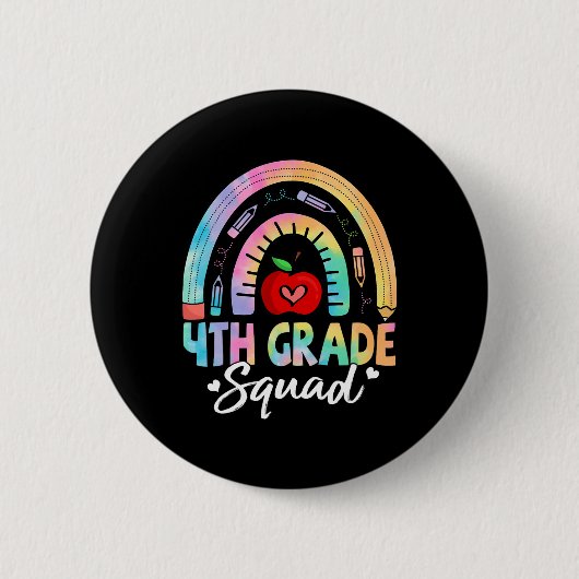 Badge Rond 5 Cm Équipe de 4e année Retour à l'école Enseignants de (Devant)