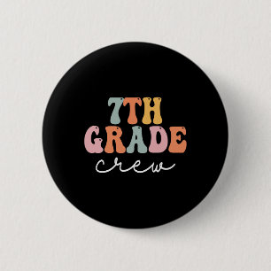 Badge Rond 5 Cm Équipe de 7e année Rétro Super femmes Joyeuses Pre