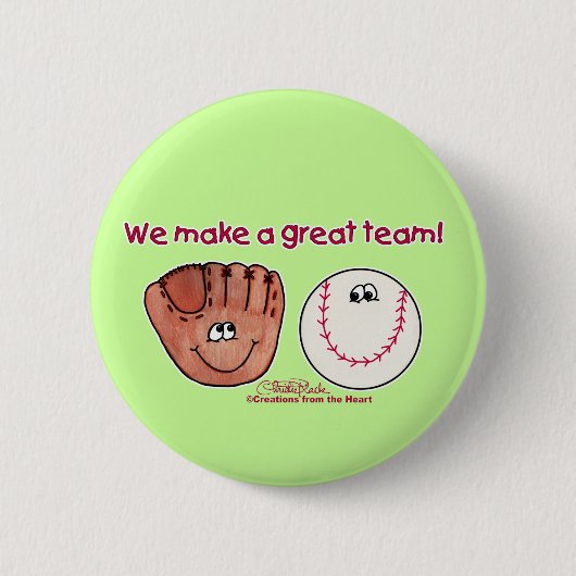 Badge Rond 5 Cm Équipe de baseball et de baseball (Devant)