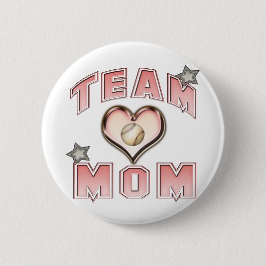 Badge Rond 5 Cm Équipe de baseball maman (Devant)