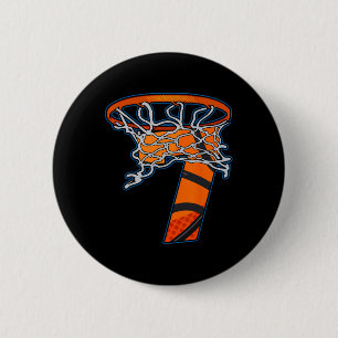 Badge Rond 5 Cm Équipe de basket-ball amusante Ventilateur sportif