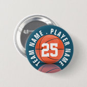Badge Rond 5 Cm Équipe de basket-ball personnalisée (Devant & derrière)