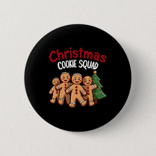Badge Rond 5 Cm Équipe de biscuits de Noël Biscuit pain d'épice fe
