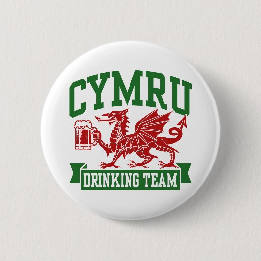 Badge Rond 5 Cm Équipe de boisson CYMRU (Devant)