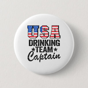 Badge Rond 5 Cm Équipe De Boissons Américaine Capitaine Drapeau Am