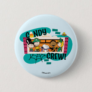 Badge Rond 5 Cm Équipe de bonbons Gang de Peanuts Halloween