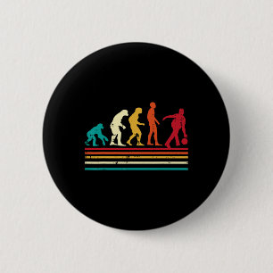 Badge Rond 5 Cm Équipe de bowling rétro Bowler Evolution Hommes Fe