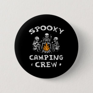Badge Rond 5 Cm Équipe de camping éffrayante Halloween Camping Ske
