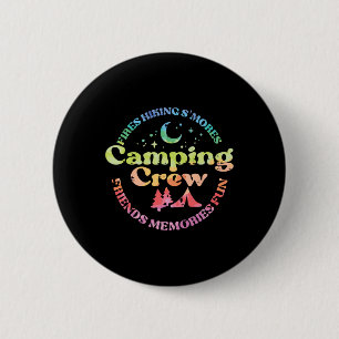 Badge Rond 5 Cm Équipe de camping Famille Amis Filles Enfants Tout