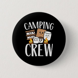 Badge Rond 5 Cm Équipe de camping Smore Feu de camp Groupe Squad É