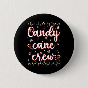 Badge Rond 5 Cm Équipe de canne en bonbon drôle de Noël amateur de