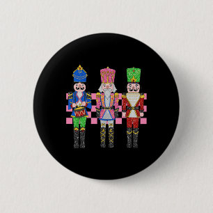Badge Rond 5 Cm Équipe de casse-noix rose vintage pour femmes Noël