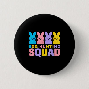 Badge Rond 5 Cm Équipe de chasse aux œufs Lapin de Pâques drôle Ev
