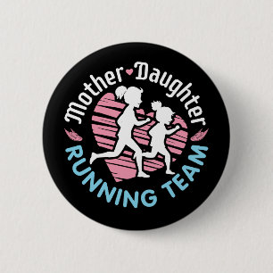 Badge Rond 5 Cm Équipe de course mère-fille