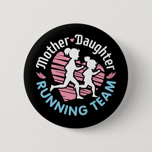 Badge Rond 5 Cm Équipe de course mère-fille (Devant)