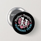 Badge Rond 5 Cm Équipe de course mère-fille (Devant & derrière)